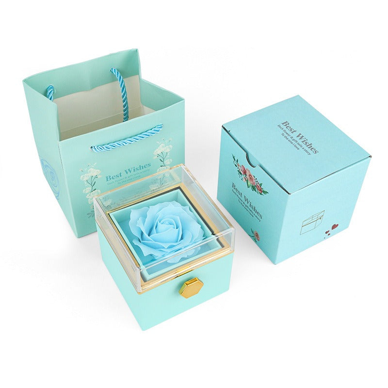 Eternal Rose Box with Engraved Necklace